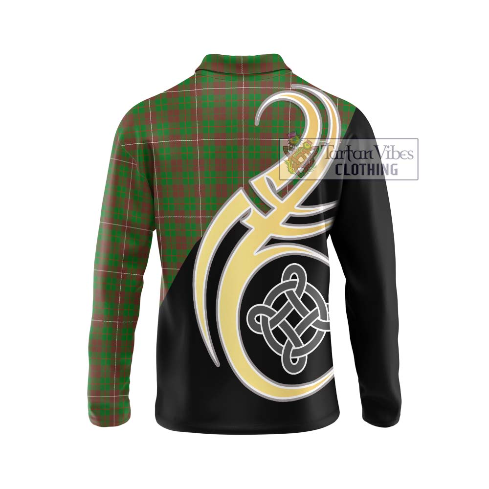 MacKinnon Hunting Modern Tartan Long Sleeve Polo Shirt with Family Crest and Celtic Symbol Style - Tartan Vibes Clothing