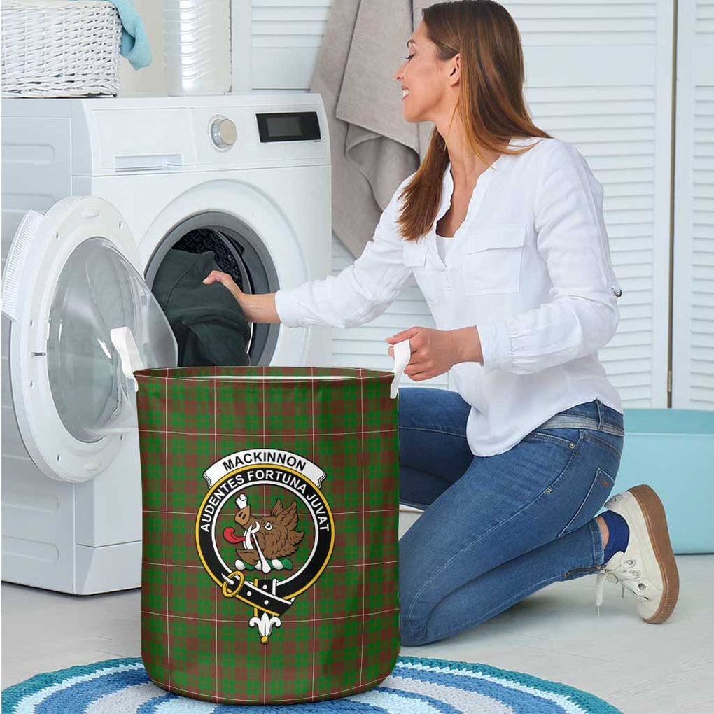 MacKinnon Hunting Modern Tartan Laundry Basket with Family Crest - Tartanvibesclothing Shop