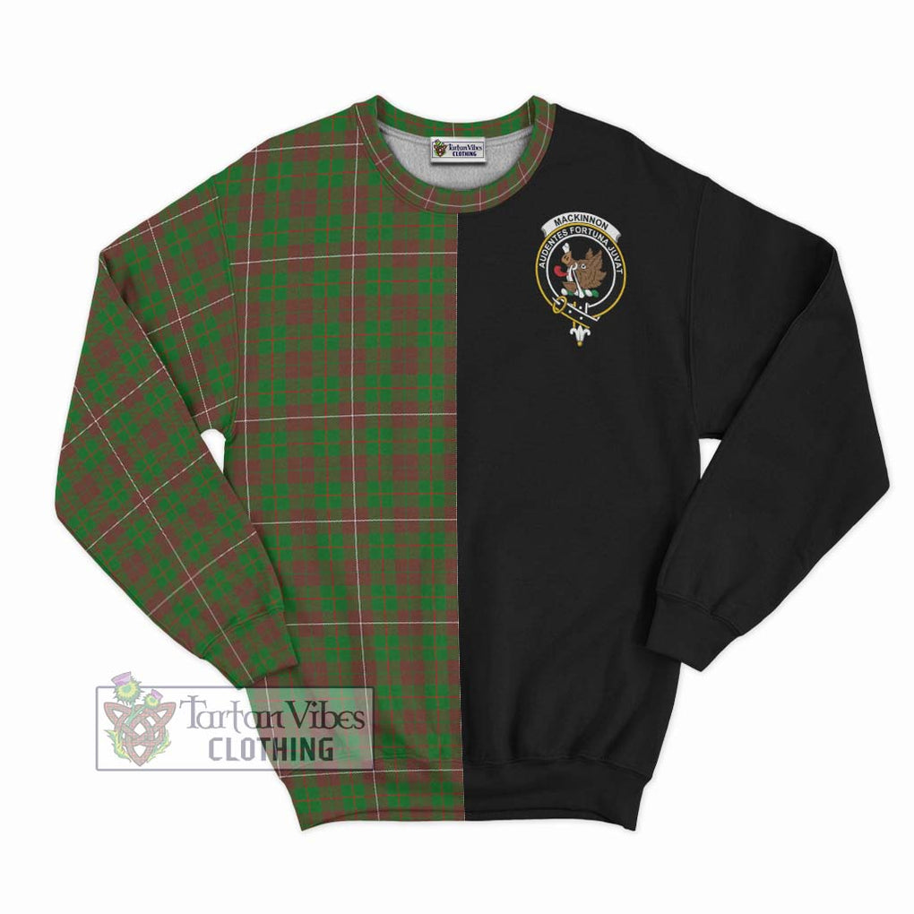 MacKinnon Hunting Modern Tartan Sweatshirt with Family Crest and Half Of Me Style - Tartanvibesclothing Shop