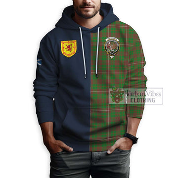 MacKinnon Hunting Modern Tartan Hoodie Alba with Scottish Lion Royal Arm Half Style