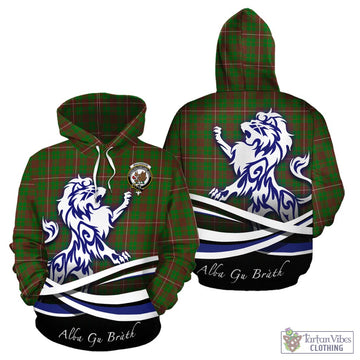 MacKinnon Hunting Modern Tartan Hoodie with Alba Gu Brath Regal Lion Emblem