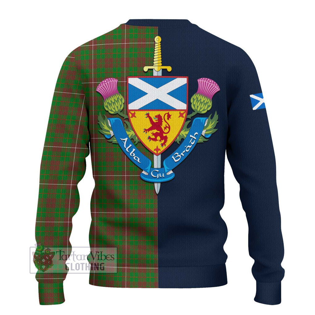 Tartan Vibes Clothing MacKinnon Hunting Modern Tartan Knitted Sweater with Scottish Lion Royal Arm Half Style