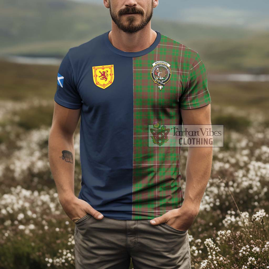 Tartan Vibes Clothing MacKinnon Hunting Modern Tartan T-Shirt Alba with Scottish Lion Royal Arm Half Style