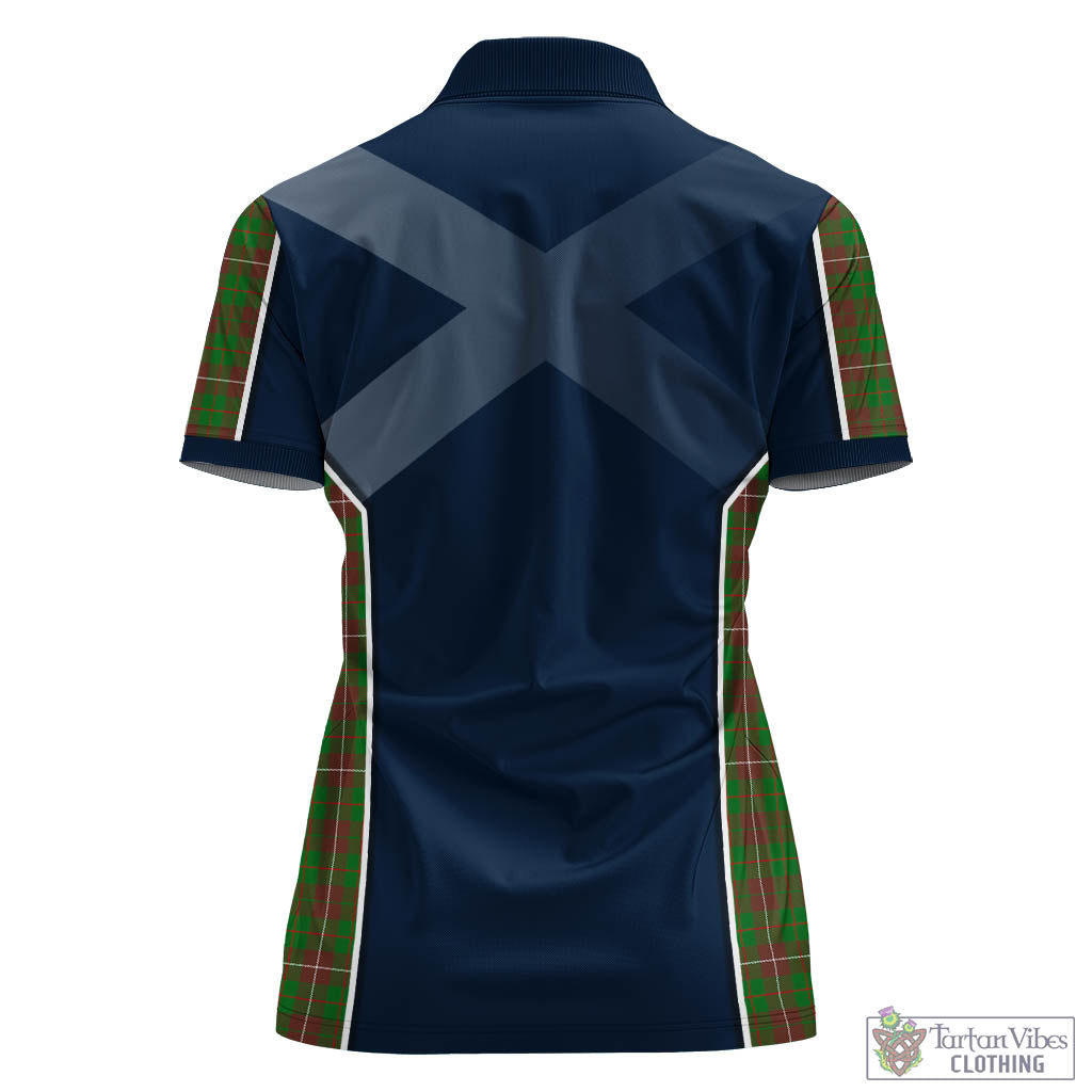 MacKinnon Hunting Modern Tartan Women's Polo Shirt with Family Crest and Lion Rampant Vibes Sport Style - Tartan Vibes Clothing