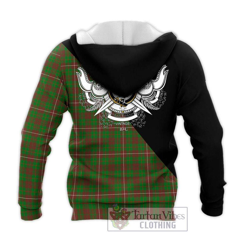 MacKinnon Hunting Modern Tartan Knitted Hoodie with Family Crest and Military Logo Style - Tartanvibesclothing Shop