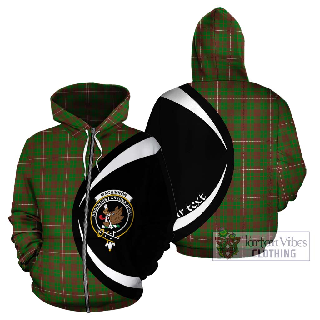 Tartan Vibes Clothing MacKinnon Hunting Modern Tartan Hoodie with Family Crest Circle Style