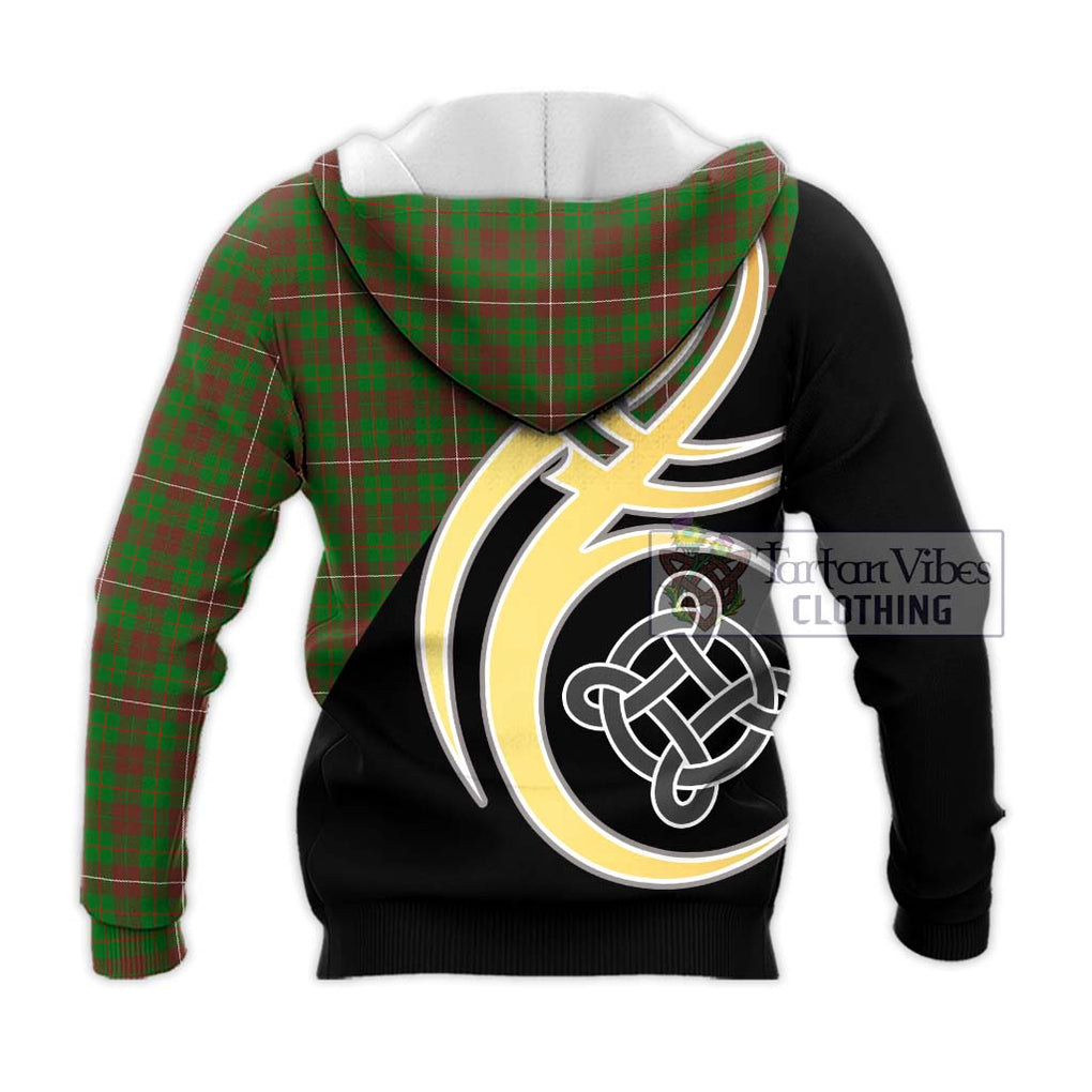 MacKinnon Hunting Modern Tartan Knitted Hoodie with Family Crest and Celtic Symbol Style - Tartan Vibes Clothing