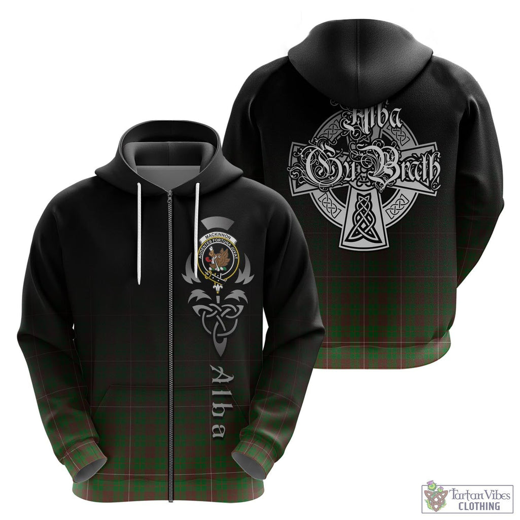 Tartan Vibes Clothing MacKinnon Hunting Modern Tartan Hoodie Featuring Alba Gu Brath Family Crest Celtic Inspired