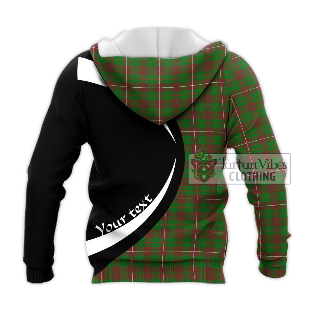 MacKinnon Hunting Modern Tartan Knitted Hoodie with Family Crest Circle Style - Tartan Vibes Clothing