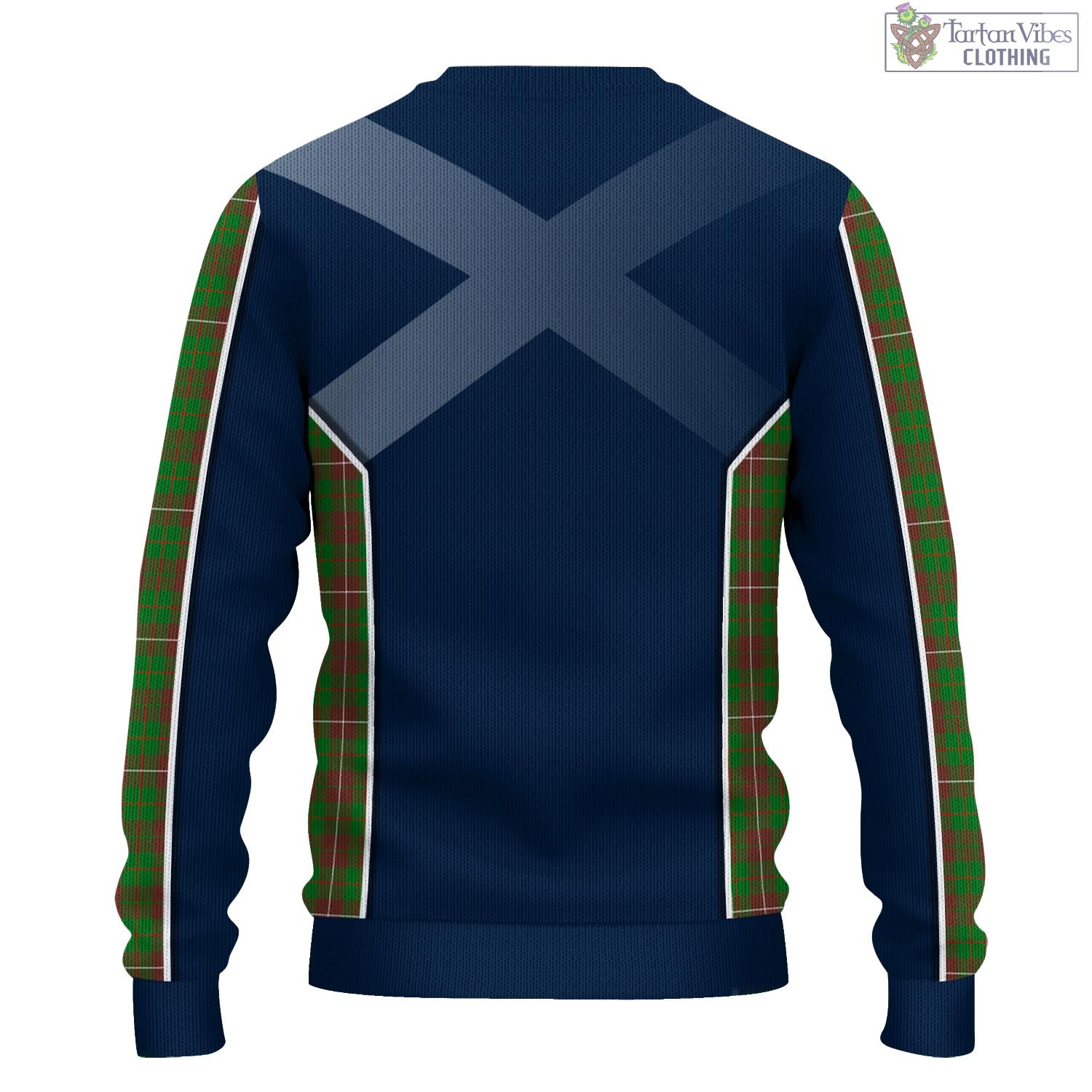 Tartan Vibes Clothing MacKinnon Hunting Modern Tartan Knitted Sweatshirt with Family Crest and Scottish Thistle Vibes Sport Style