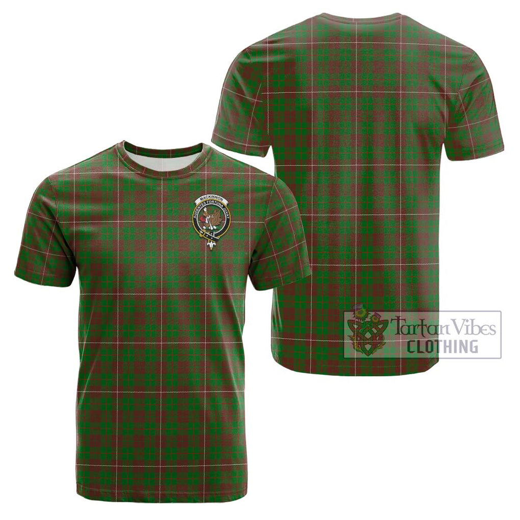 MacKinnon Hunting Modern Tartan Cotton T-Shirt with Family Crest Kid's Shirt - Tartanvibesclothing Shop