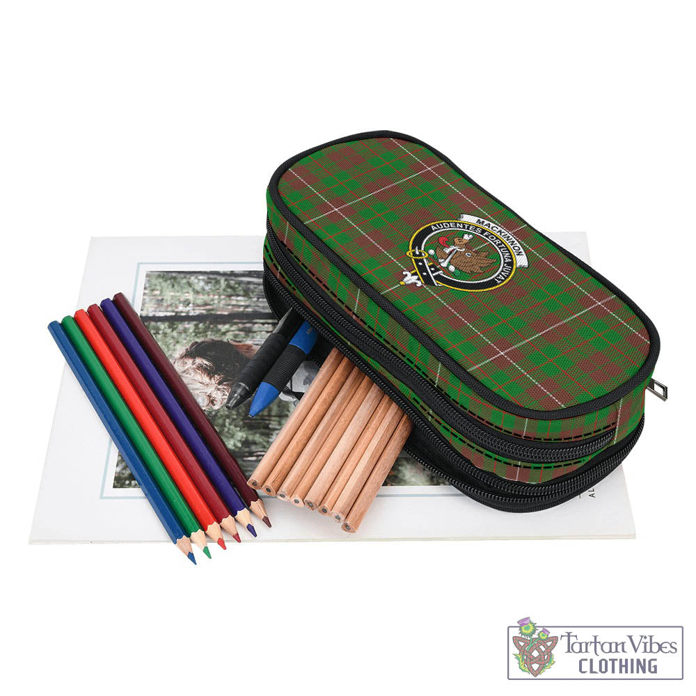 Tartan Vibes Clothing MacKinnon Hunting Modern Tartan Pen and Pencil Case with Family Crest