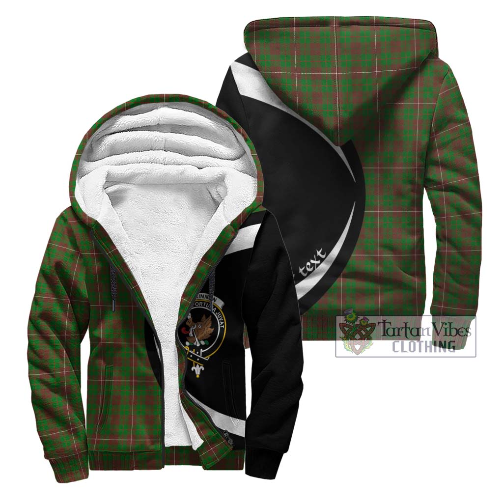 MacKinnon Hunting Modern Tartan Sherpa Hoodie with Family Crest Circle Style Unisex - Tartan Vibes Clothing