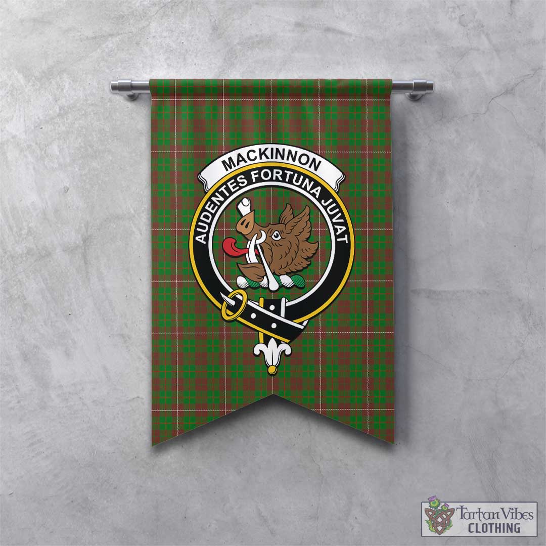 Tartan Vibes Clothing MacKinnon Hunting Modern Tartan Gonfalon, Tartan Banner with Family Crest