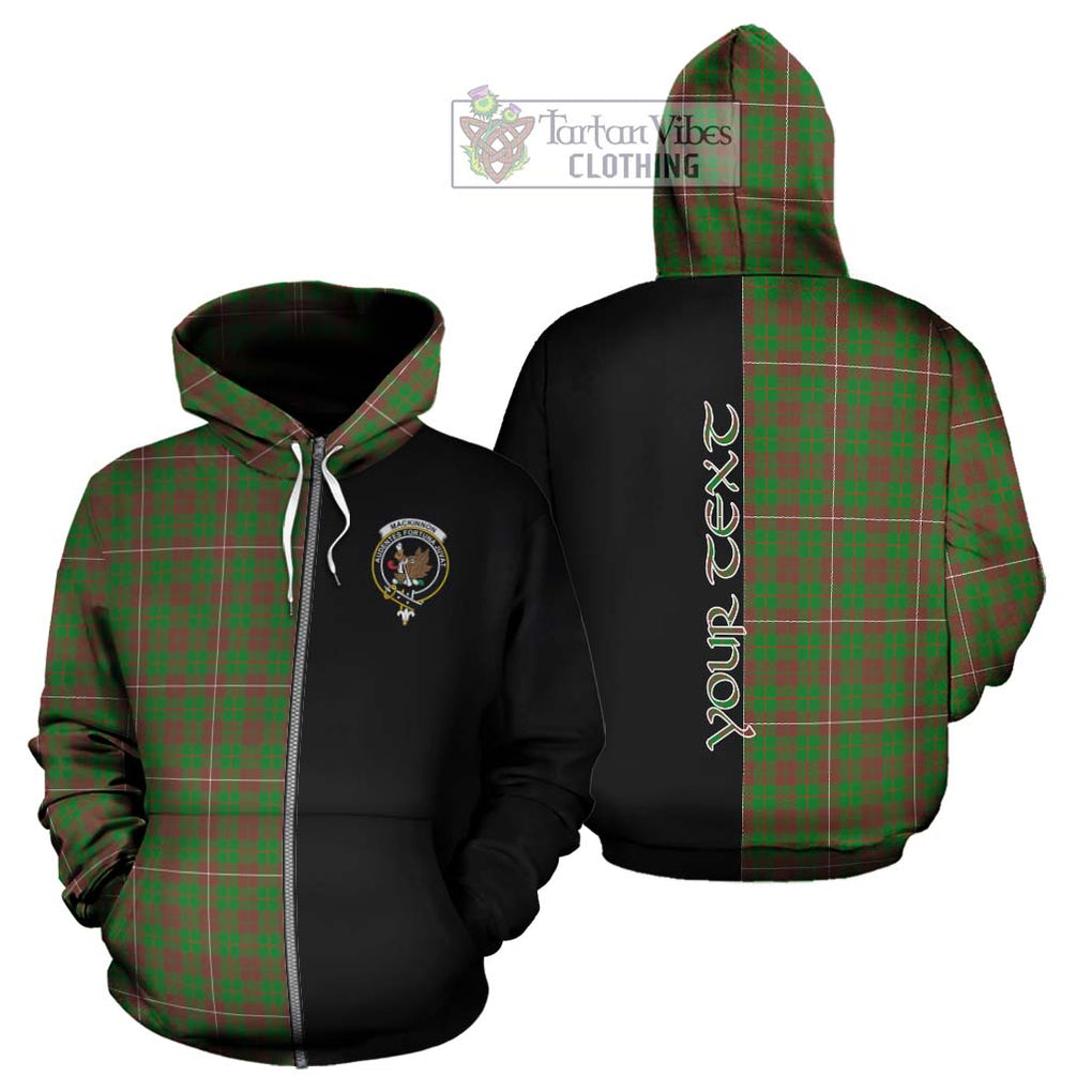 MacKinnon Hunting Modern Tartan Hoodie with Family Crest and Half Of Me Style - Tartanvibesclothing Shop