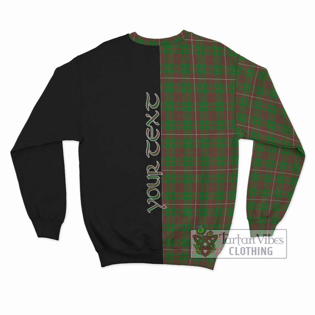 MacKinnon Hunting Modern Tartan Sweatshirt with Family Crest and Half Of Me Style - Tartanvibesclothing Shop