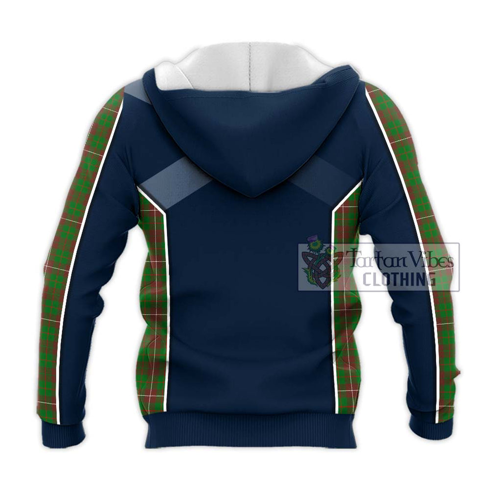 MacKinnon Hunting Modern Tartan Knitted Hoodie with Family Crest and Lion Rampant Vibes Sport Style - Tartan Vibes Clothing