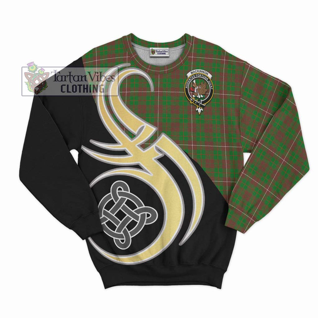 MacKinnon Hunting Modern Tartan Sweatshirt with Family Crest and Celtic Symbol Style - Tartan Vibes Clothing