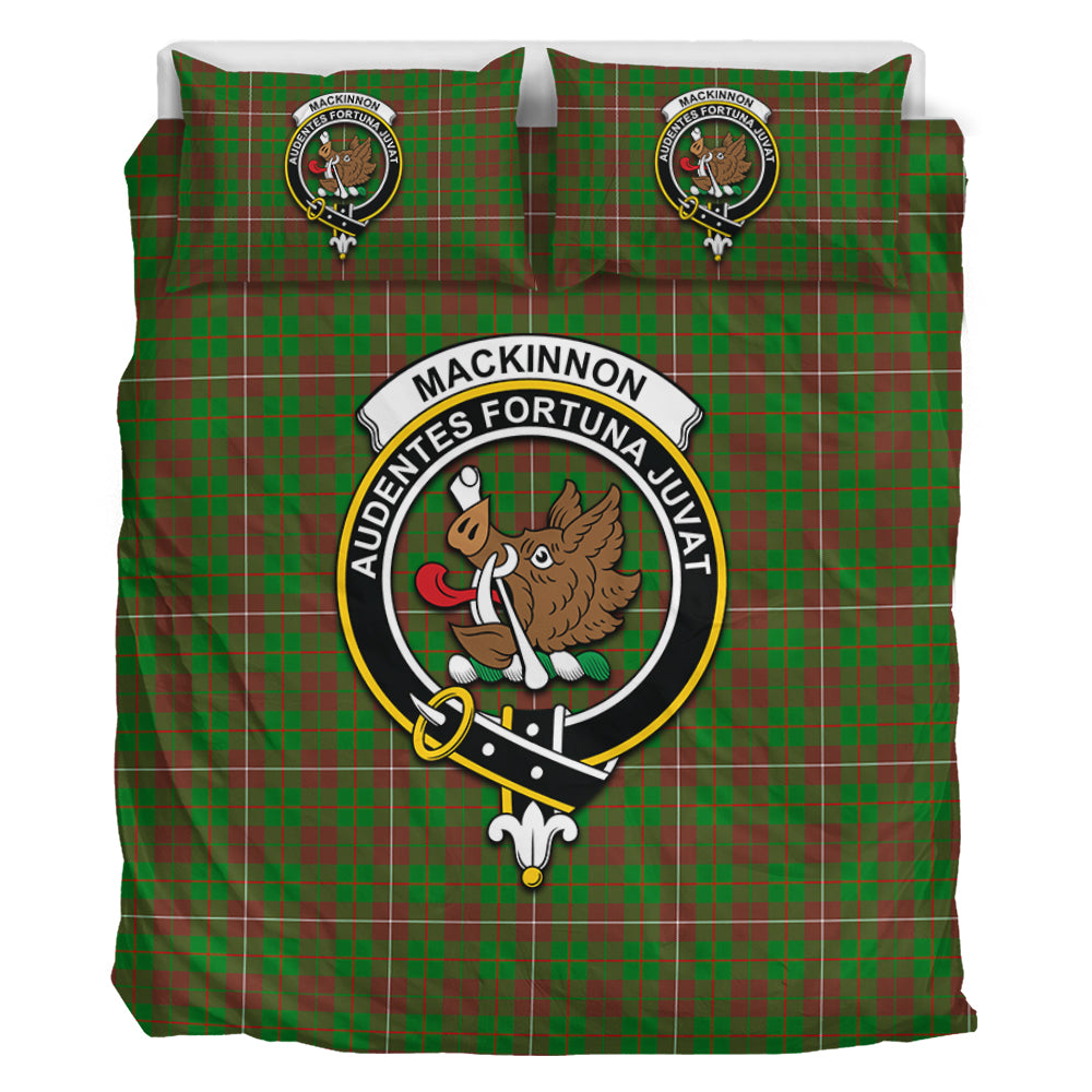 MacKinnon Hunting Modern Tartan Bedding Set with Family Crest - Tartan Vibes Clothing