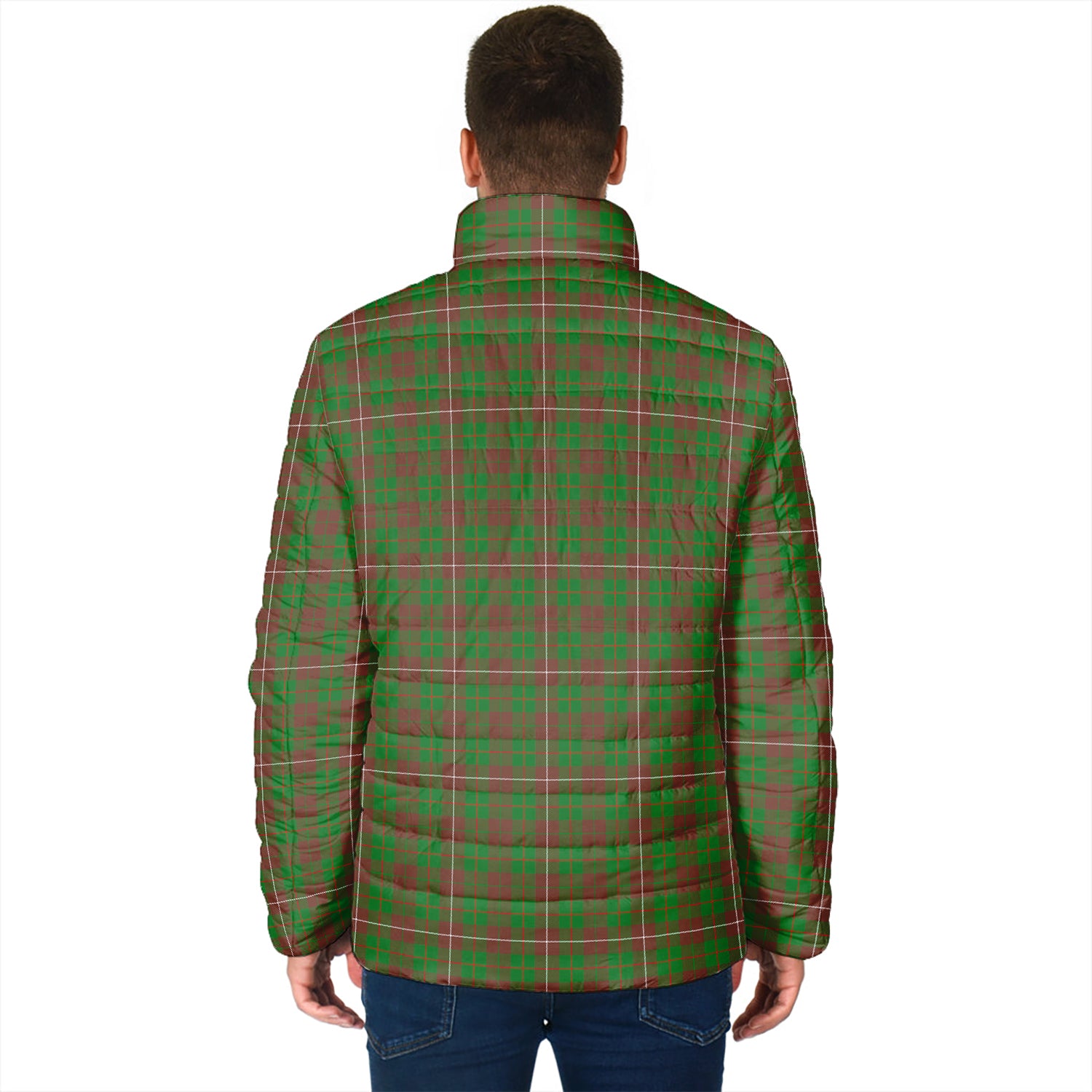 MacKinnon Hunting Modern Tartan Padded Jacket with Family Crest - Tartan Vibes Clothing