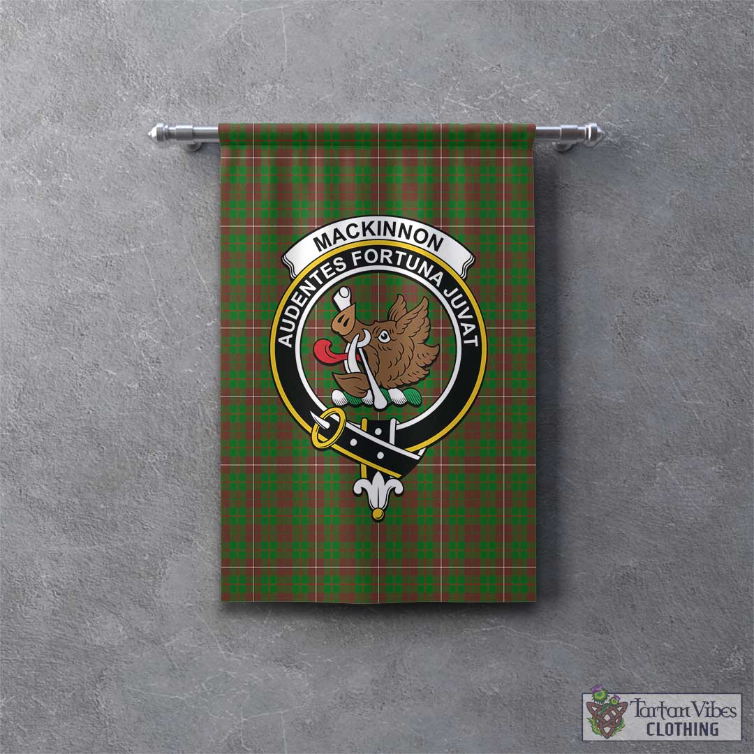 Tartan Vibes Clothing MacKinnon Hunting Modern Tartan Gonfalon, Tartan Banner with Family Crest