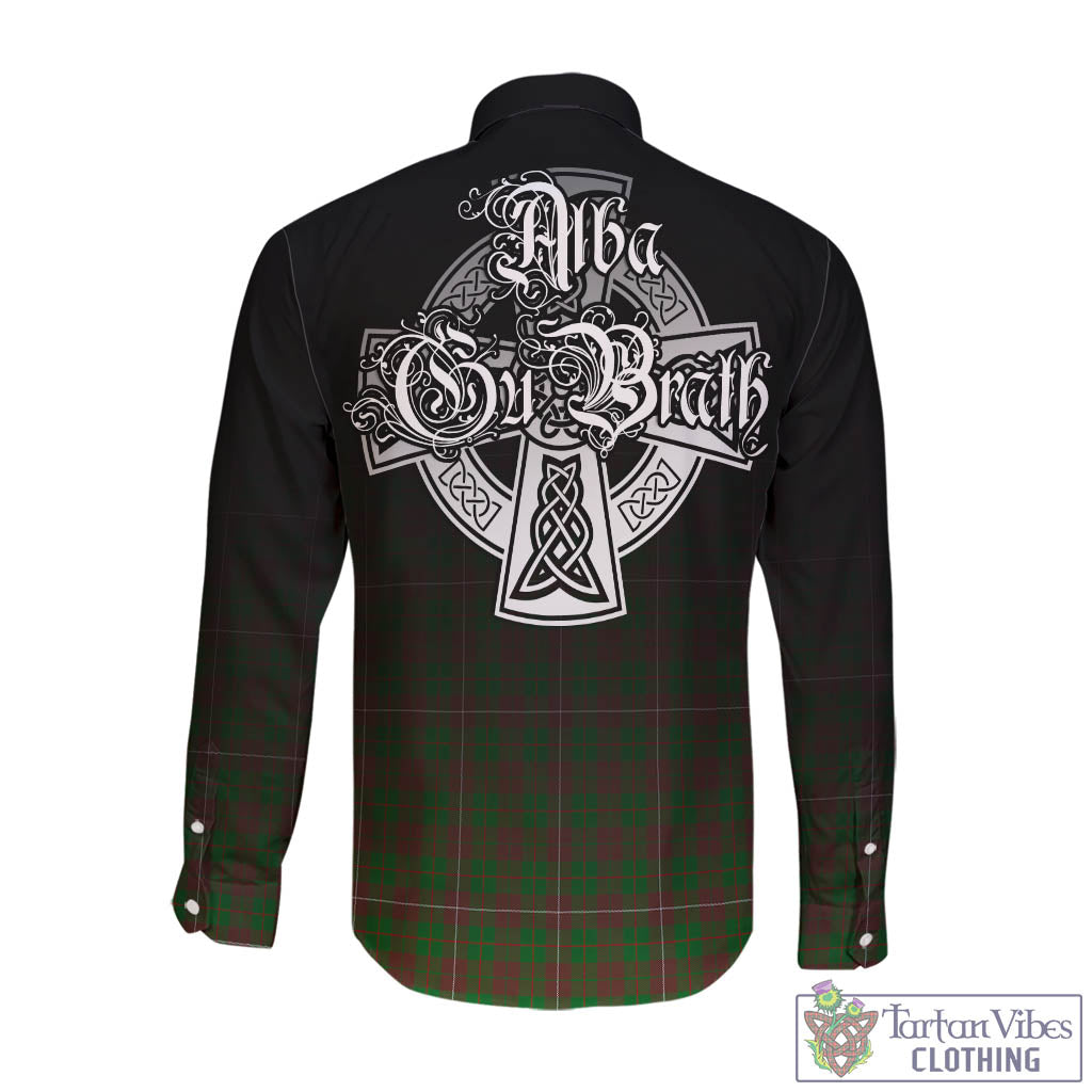 Tartan Vibes Clothing MacKinnon Hunting Modern Tartan Long Sleeve Button Up Featuring Alba Gu Brath Family Crest Celtic Inspired