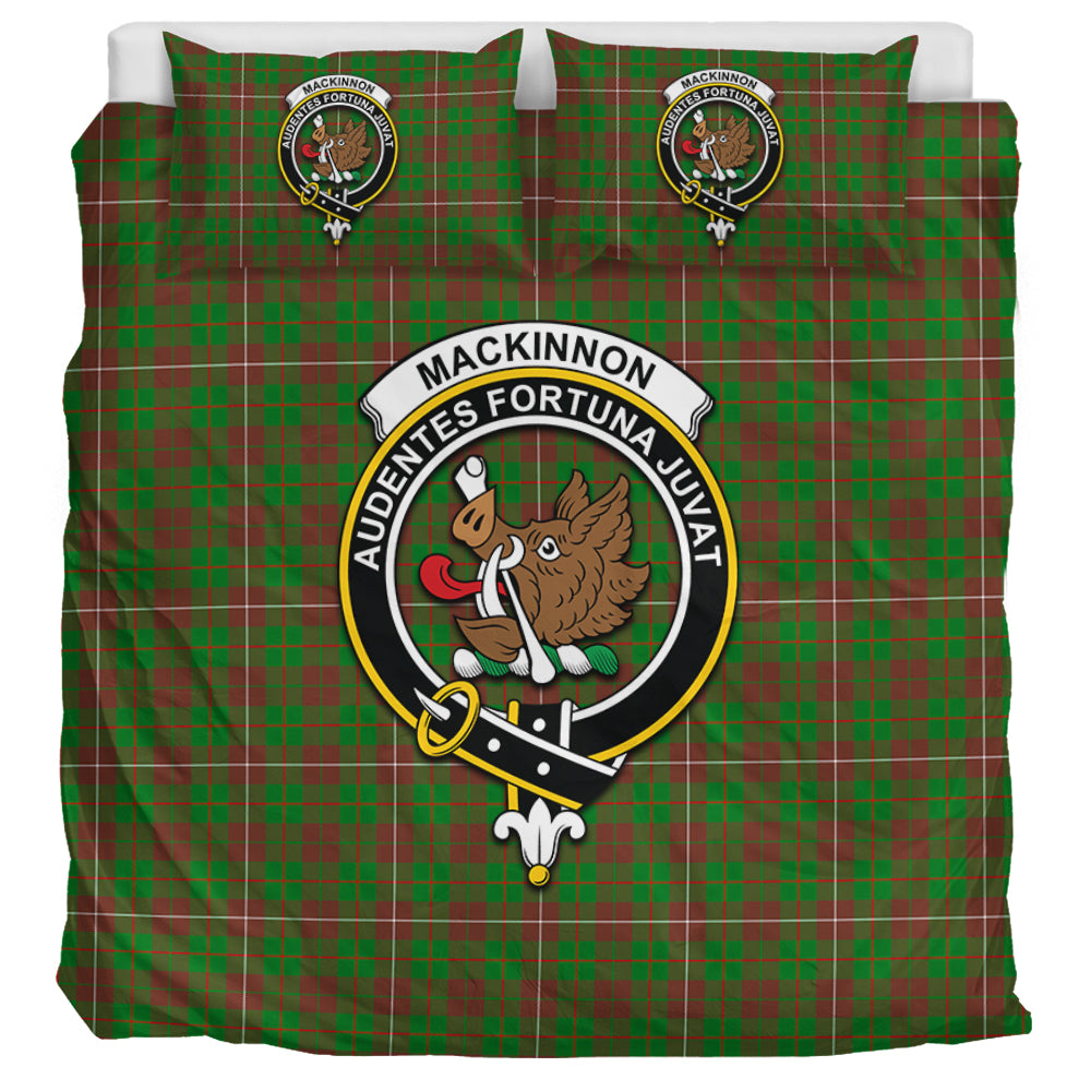 MacKinnon Hunting Modern Tartan Bedding Set with Family Crest UK Bedding Set UK Super King 104*94 inch - Tartan Vibes Clothing