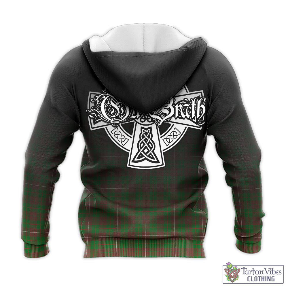 Tartan Vibes Clothing MacKinnon Hunting Modern Tartan Knitted Hoodie Featuring Alba Gu Brath Family Crest Celtic Inspired