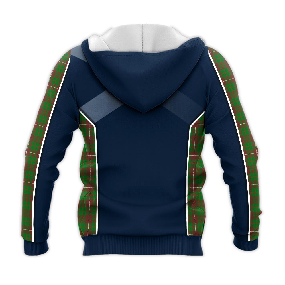 Tartan Vibes Clothing MacKinnon Hunting Modern Tartan Knitted Hoodie with Family Crest and Scottish Thistle Vibes Sport Style