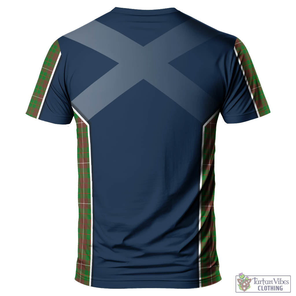 Tartan Vibes Clothing MacKinnon Hunting Modern Tartan T-Shirt with Family Crest and Scottish Thistle Vibes Sport Style