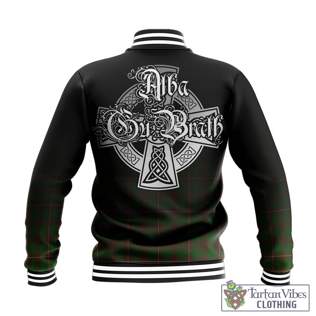 Tartan Vibes Clothing MacKinnon Hunting Modern Tartan Baseball Jacket Featuring Alba Gu Brath Family Crest Celtic Inspired