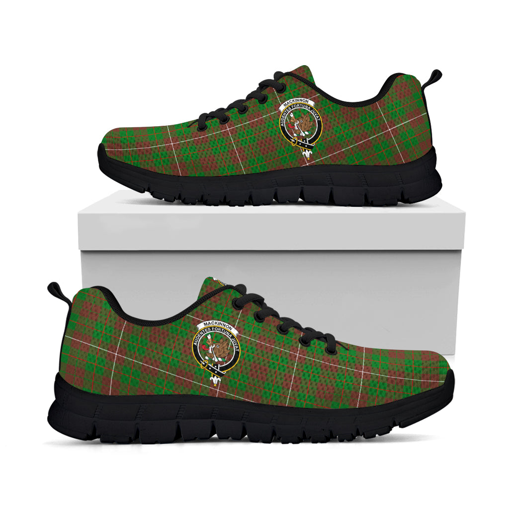 MacKinnon Hunting Modern Tartan Sneakers with Family Crest - Tartan Vibes Clothing