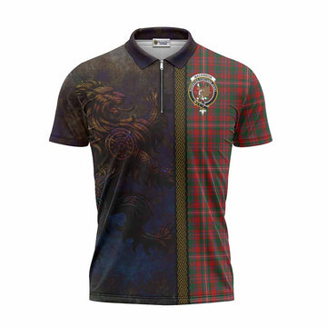MacKinnon (McKinnon) Tartan Family Crest Zipper Polo Shirt Alba Gu Brath Be Brave Lion Ancient Style Unisex - Tartan Vibes Clothing
