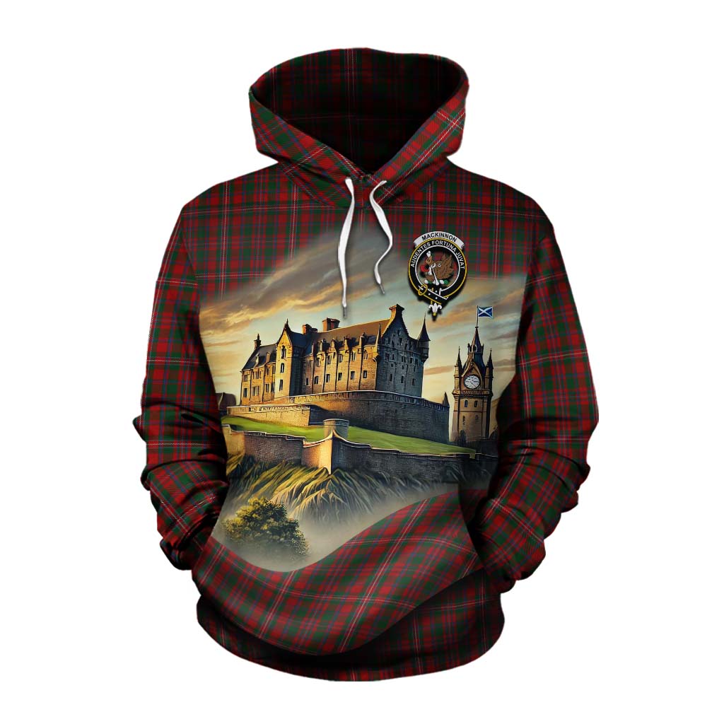 MacKinnon (McKinnon) Tartan Family Crest Cotton Hoodie with Scottish Ancient Castle Style Pullover Hoodie XS - Tartan Vibes Clothing