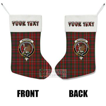 MacKinnon (McKinnon) Tartan Family Crest Christmas Stocking with Personalized Text