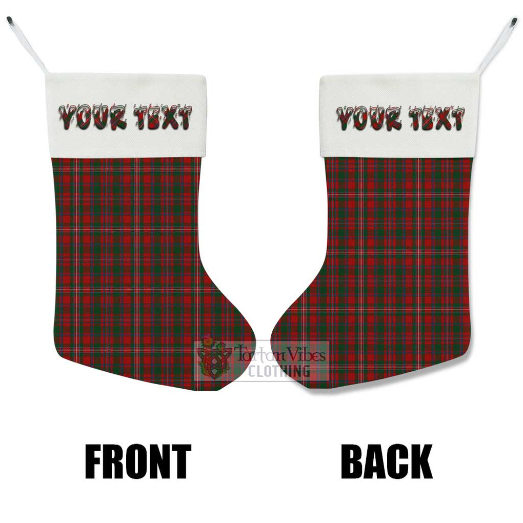 Tartan Vibes Clothing MacKinnon (McKinnon) Tartan Christmas Stocking with Personalized Text