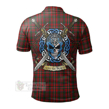 MacKinnon (McKinnon) Tartan Polo Shirt with Family Crest Celtic Skull Style