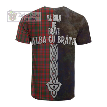 MacKinnon (McKinnon) Tartan Family Crest Cotton T-shirt Alba Gu Brath Be Brave Lion Ancient Style - Tartan Vibes Clothing