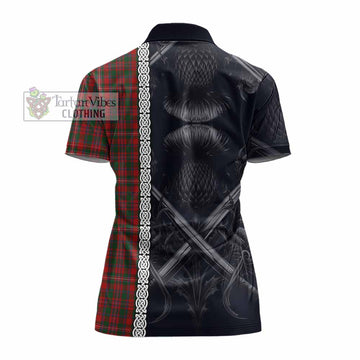 MacKinnon (McKinnon) Tartan Women's Polo Shirt with Family Crest Cross Sword Thistle Celtic Vibes