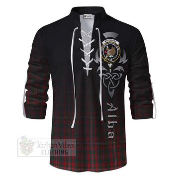 MacKinnon (McKinnon) Tartan Ghillie Kilt Shirt Featuring Alba Gu Brath Family Crest Celtic Inspired