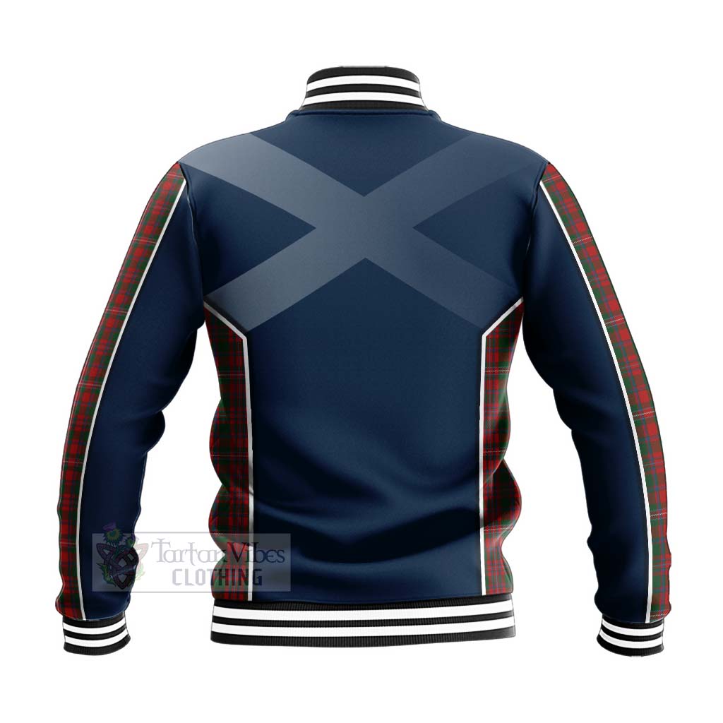 Tartan Vibes Clothing MacKinnon (McKinnon) Tartan Baseball Jacket with Family Crest and Scottish Thistle Vibes Sport Style