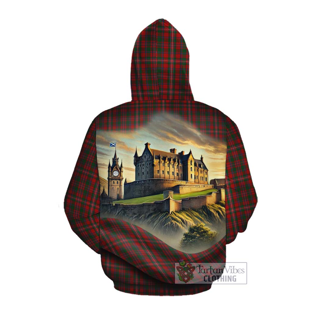 MacKinnon (McKinnon) Tartan Family Crest Cotton Hoodie with Scottish Ancient Castle Style Pullover Hoodie - Tartan Vibes Clothing