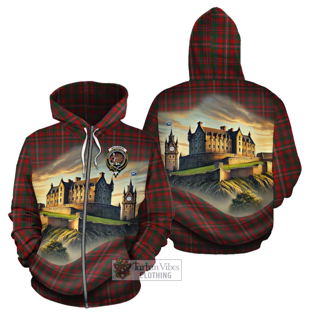 MacKinnon (McKinnon) Tartan Family Crest Cotton Hoodie with Scottish Ancient Castle Style Zip Hoodie - Tartan Vibes Clothing