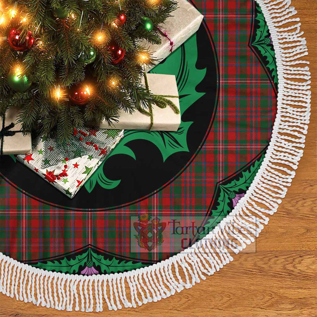 Tartan Vibes Clothing MacKinnon (McKinnon) Tartan Christmas Tree Skirt Scottish Thistle Style