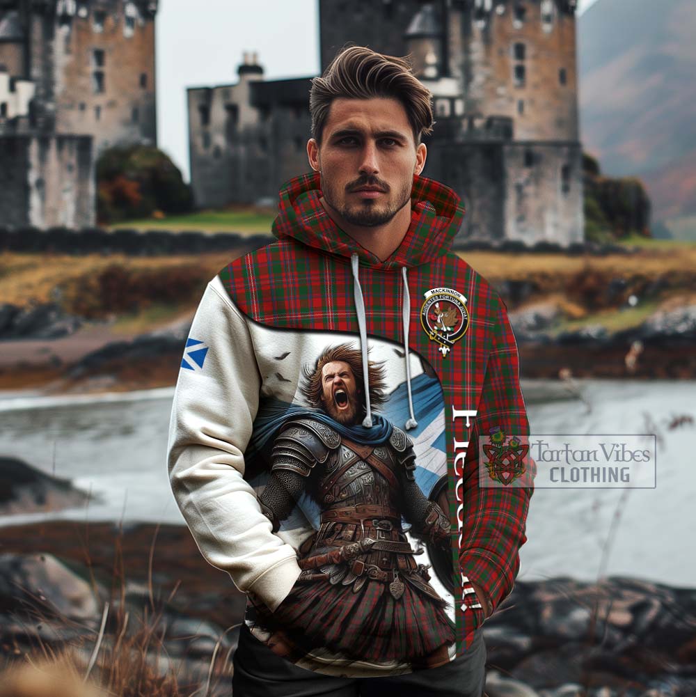 Tartan Vibes Clothing MacKinnon (McKinnon) Crest Tartan Cotton Hoodie Inspired by the Freedom of Scottish Warrior