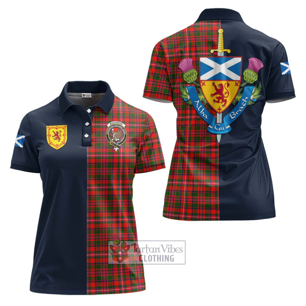 Tartan Vibes Clothing MacKinnon Modern Tartan Women's Polo Shirt with Scottish Lion Royal Arm Half Style