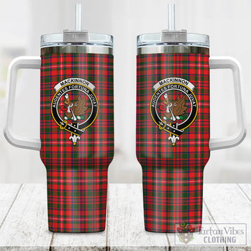 MacKinnon Modern Tartan and Family Crest Tumbler with Handle