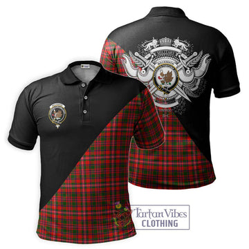 MacKinnon Modern Tartan Polo Shirt with Family Crest and Military Logo Style