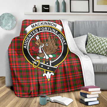 MacKinnon Modern Tartan Blanket with Family Crest