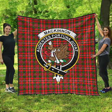 MacKinnon Modern Tartan Quilt with Family Crest